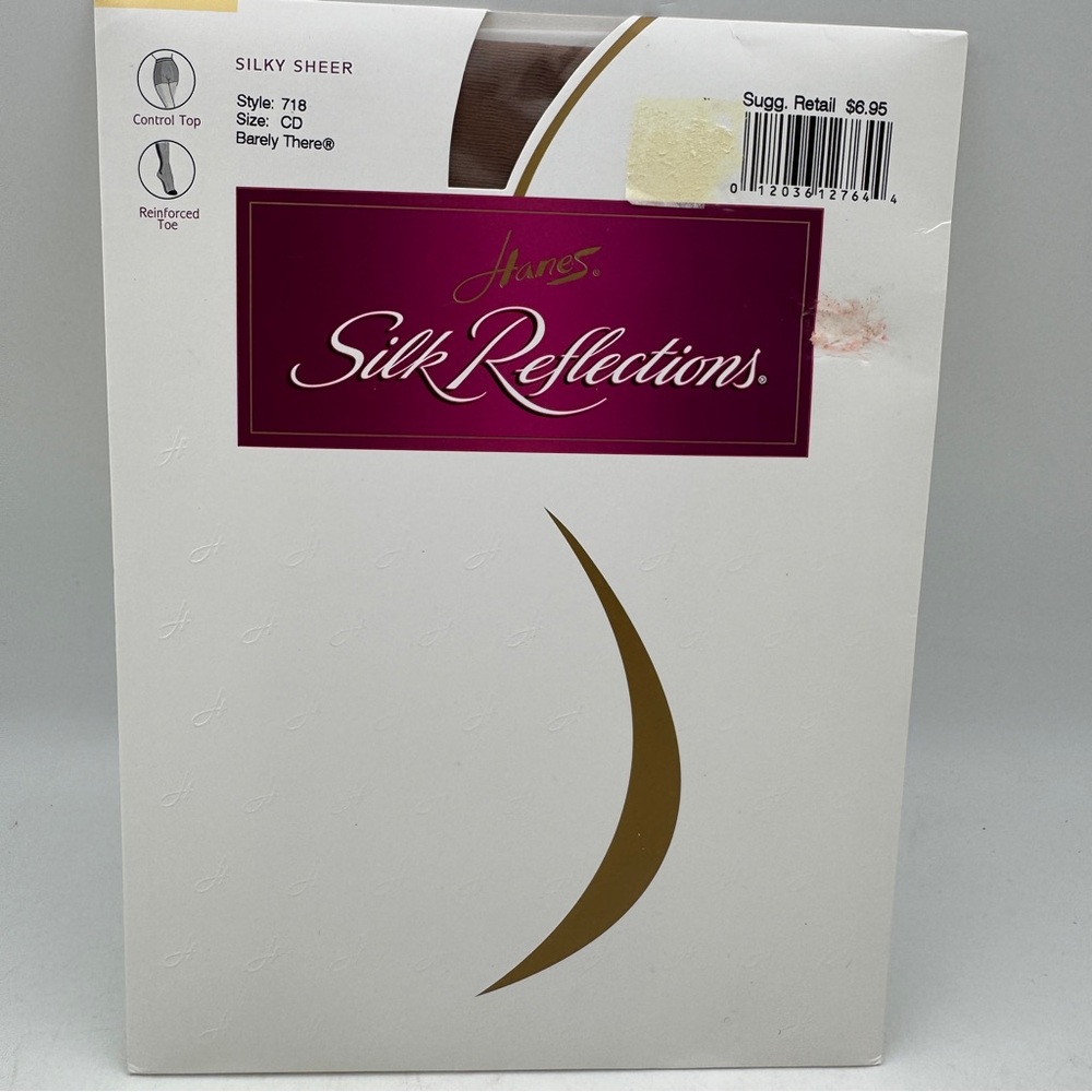 Hanes Silk Reflections Control Top Pantyhose CD Barely There Reinforced Toe vgt